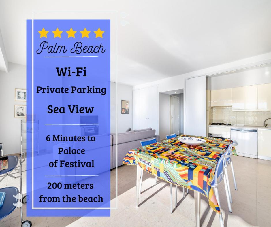 Palm Beach- Free Wifi- Parking- Sea View Lägenhet Cannes Exteriör bild